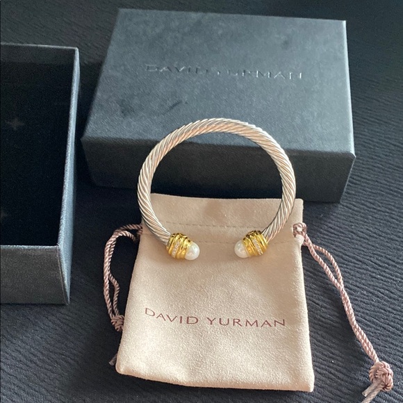 David Yurman Silver and Gold Cable Bracelet - Picture 1 of 3